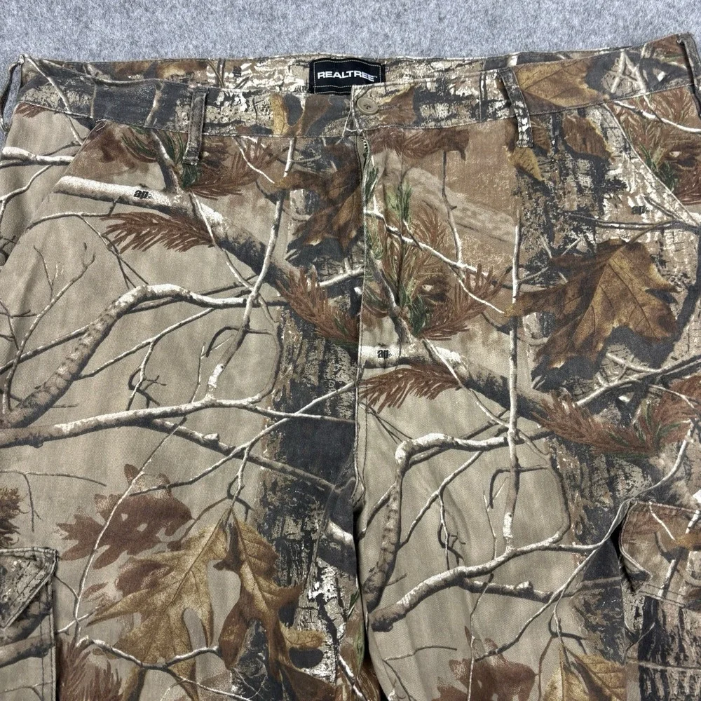 Realtree Camo Pants Mens 44x32 Cargo Outdoors Tactical Woodland Adjustable Hems‎